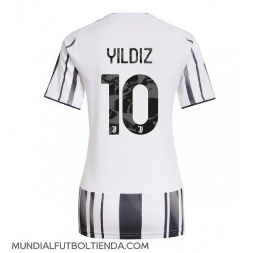 Camiseta Juventus Kenan Yildiz #10 Primera Equipación Replica 2025-26 para mujer mangas cortas Camiseta Juventus Kenan Yildiz #10 Primera Equipación Replica 2025-26 para mujer mangas cortas